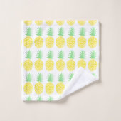 Motif d'ananas mignon jaune et vert (Gant de toilette)