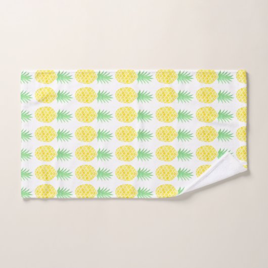 Motif d'ananas mignon jaune et vert (Serviette à main)