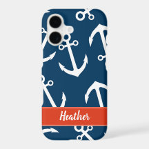 Motif d'ancres de marine Monogramme nautique