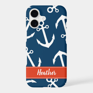 Motif d'ancres de marine Monogramme nautique