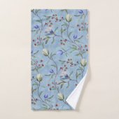 Motif d'anémones de tulipes bleues et blanches (Serviette à main)