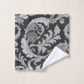 Motif d'antiquités Monochrome Fleur (Gant de toilette)