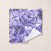 Motif d'aquarelle de fleurs d'anémone violet (Gant de toilette)