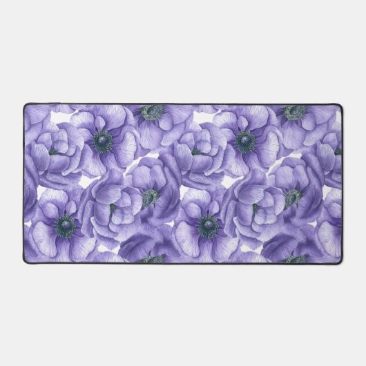 Motif d'aquarelle de fleurs d'anémone violet (Recto)