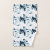 Motif d'aquarelle de la forêt bleue de minuit (Serviette à main)