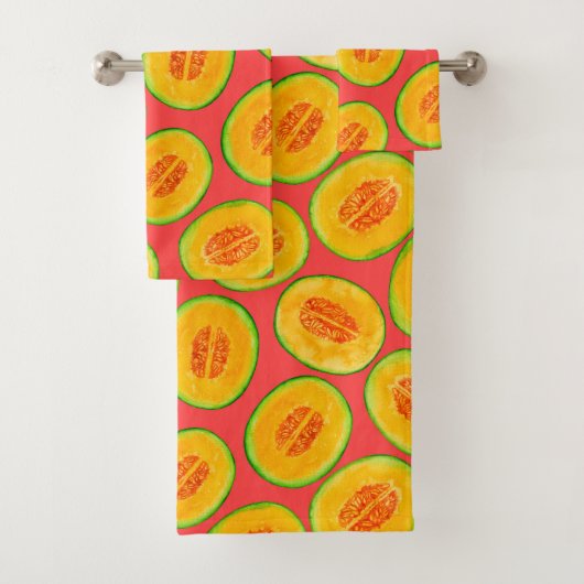 Motif d'aquarelle de tranches de melon (En situation)