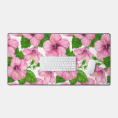 Motif d'aquarelle d'hibiscus rose (Clavier et souris)