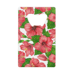 Motif d'aquarelle d'hibiscus rouge