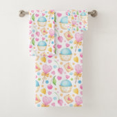 Motif d'aquarelle douce Coeurs et Cupcakes (En situation)