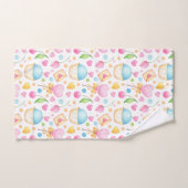 Motif d'aquarelle douce Coeurs et Cupcakes (Serviette à main)