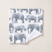 Motif d'aquarelle Elephant Rhino (Gant de toilette)