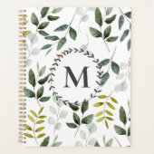 Motif d'aquarelle Feuille vert monogramme 2026 (Devant)
