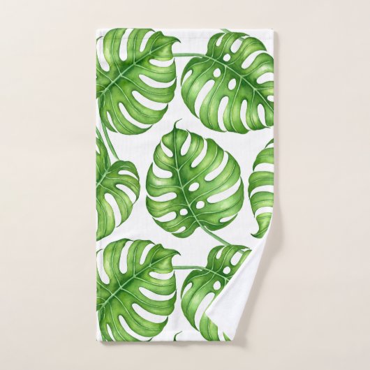 Motif d'aquarelle Monstera (Serviette à main)