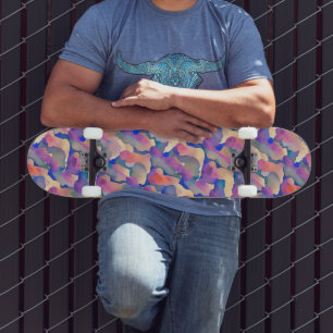 Motif d'aquarelle multicolore - Skateboard