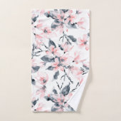 Motif d'aquarelle rose et gris (Serviette à main)