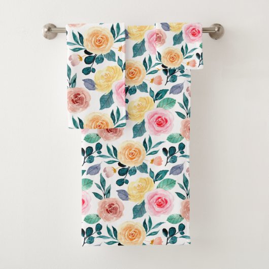 Motif d'aquarelle Rose jaune rose rose (En situation)