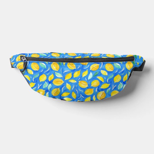 Motif d'aquarelle tendance Citrus jaune bleu citro (Poser)