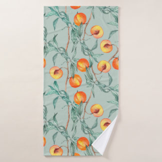 Motif d'aquarelle transparente avec pêches et bran
