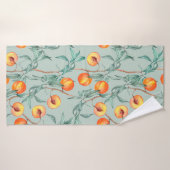 Motif d'aquarelle transparente avec pêches et bran (Serviette de bain)