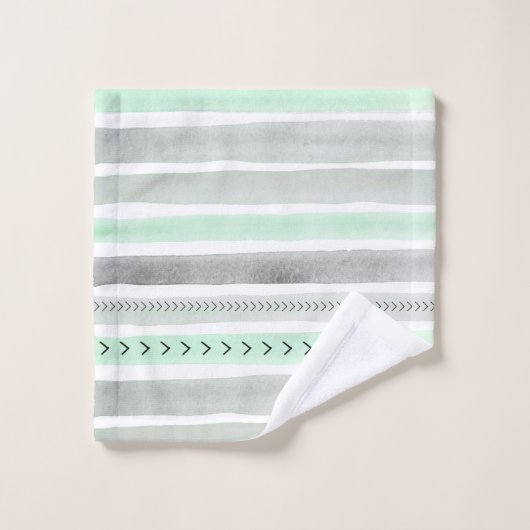 Motif d'aquarelle vert et gris (Gant de toilette)