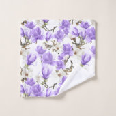 Motif d'aquarelle violet et blanc Magnolia Blossom (Gant de toilette)