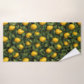 Motif d'arbre d'agrumes citron vibrant (Serviette de bain)