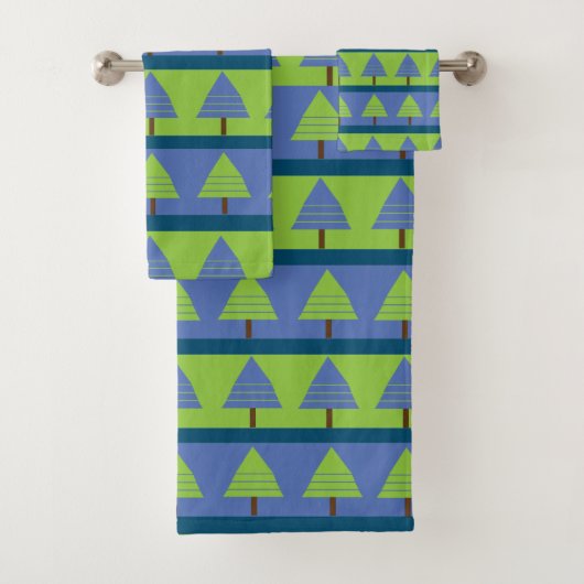 Motif d'arbre de Noël bleu vert (En situation)
