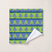 Motif d'arbre de Noël bleu vert (Gant de toilette)