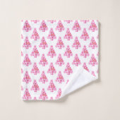 Motif d'arbre de Noël Flamant rose rose (Gant de toilette)