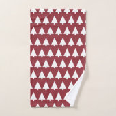 Motif d'arbre de Noël | Géométrique Scandi Rouge f (Serviette à main)