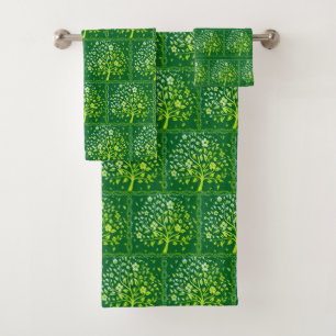 Motif d'arbre floral botanique élégant sur fond ve