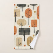 Motif d'arbre moderne du milieu du siècle (Serviette à main)