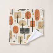 Motif d'arbre moderne du milieu du siècle (Gant de toilette)