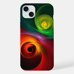 Motif d'art abstrait moderne Yin Yang vert rouge #