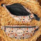 Motif d'art de poulet coloré avec monogramme initi
