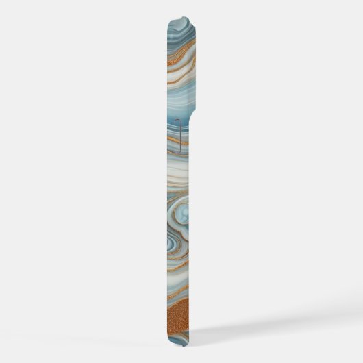 Motif d'art en marbre bleu Turquoise gris or (Côté droit)