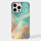 Motif d'art en marbre rose violet Turquoise Aqua B (Verso)