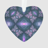 motif d'art fractal 3D Turquoise Purple Pink Heart (dos)