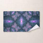 Motif d'art fractal 3D turquoise violet rose (Serviette à main)