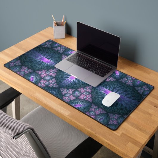 motif d'art fractal 3D Turquoise violet rose (Bureau 2)