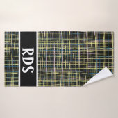 Motif d'art Lignes de grille jaune (Serviette de bain)