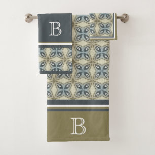 Motif d'art personnalisé Beige Brown Gris Bleu Orn
