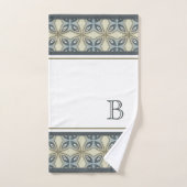 Motif d'art personnalisé Beige Brown Gris Bleu Orn (Serviette à main)