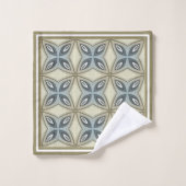 Motif d'art personnalisé Beige Brown Gris Bleu Orn (Gant de toilette)