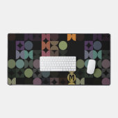 Motif d'art pop noir Brown bleu rétro Turquoise (Clavier et souris)