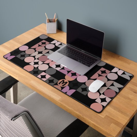 Motif d'art pop rose rose noir rétro Mauve (Bureau 2)