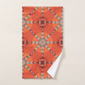 Motif d'art populaire de Bohème rouge orange gris (Serviette à main)