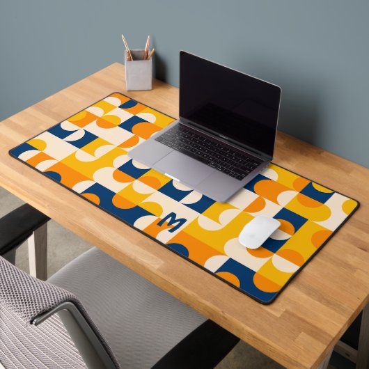 Motif d'art Retro Sunny Orange Jaune Pop (Bureau 2)