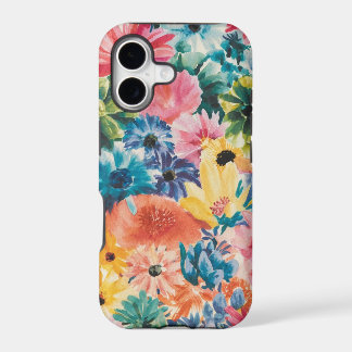 Motif d'art rose bleu vert jaune orange