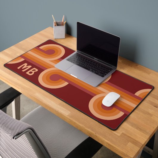 Motif d'art rouge orange foncé marron personnalisé (Bureau 2)